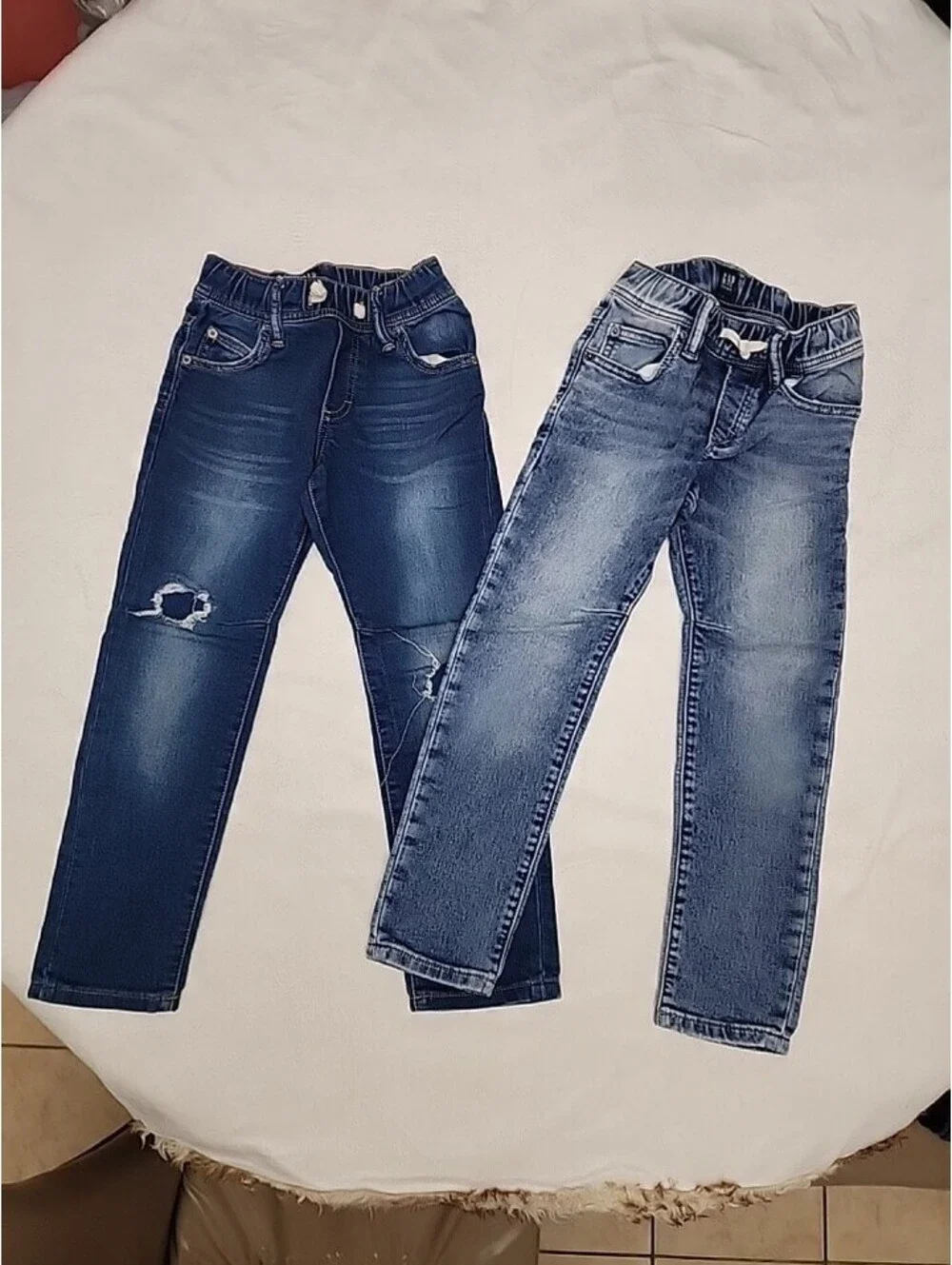 Bundle Of 2 Gap Slim Stretch Jeans Boys Size Small 6/7 Blue Denim Outdoor